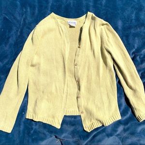 sage green cardigan